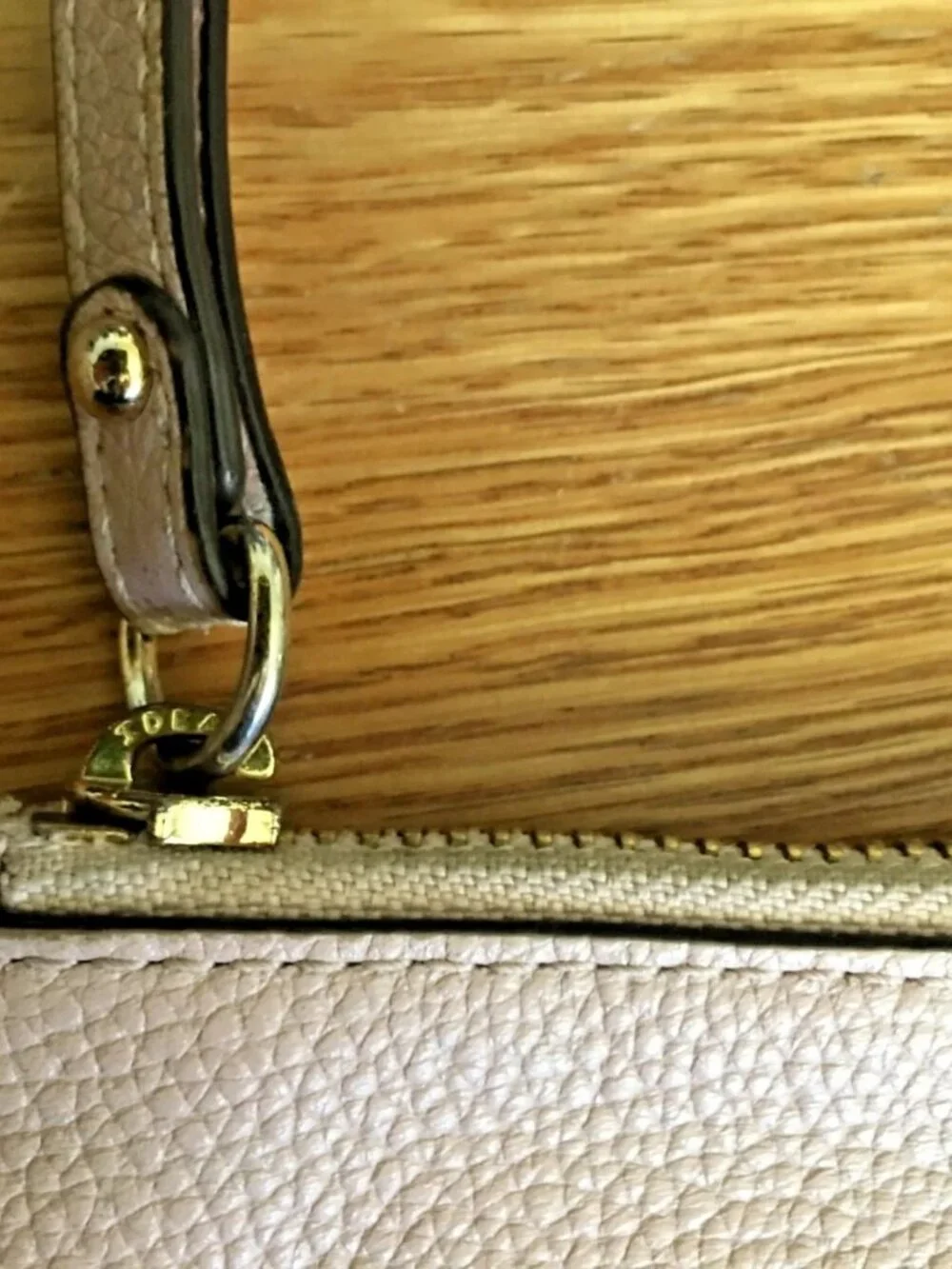 MICHAEL KORS WRISTLET Jet Set Leather Large Zip Clutch Pale Pink